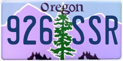 OR license plate 926SSR