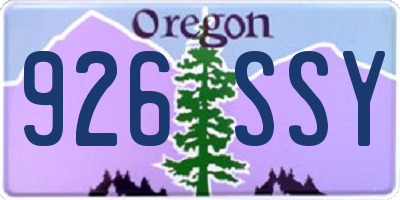 OR license plate 926SSY
