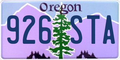 OR license plate 926STA