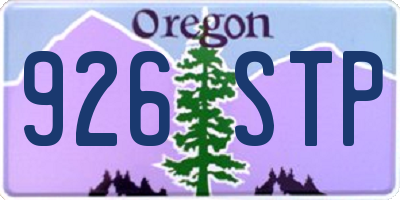 OR license plate 926STP