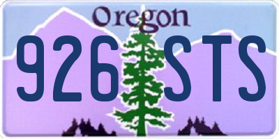 OR license plate 926STS