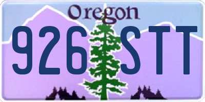 OR license plate 926STT