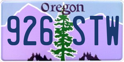 OR license plate 926STW