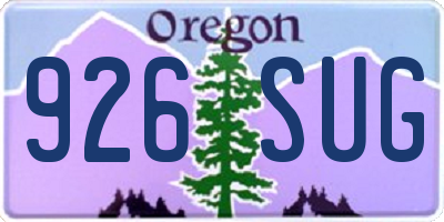 OR license plate 926SUG