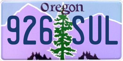 OR license plate 926SUL