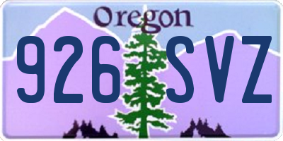 OR license plate 926SVZ
