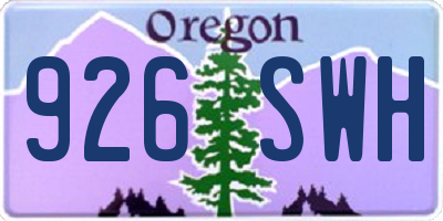 OR license plate 926SWH