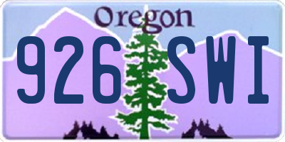 OR license plate 926SWI