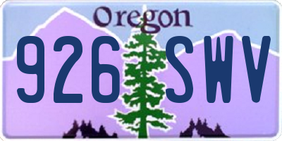 OR license plate 926SWV