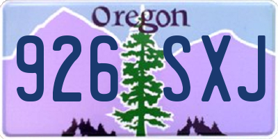 OR license plate 926SXJ