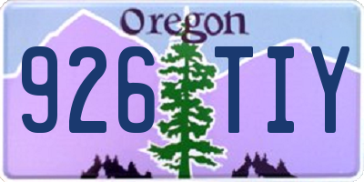 OR license plate 926TIY