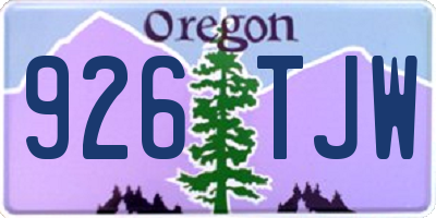 OR license plate 926TJW