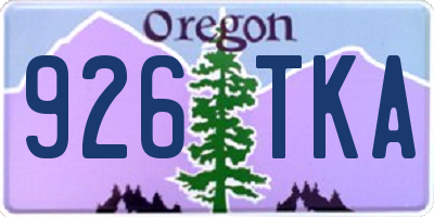 OR license plate 926TKA