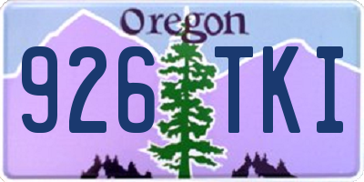 OR license plate 926TKI