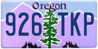 OR license plate 926TKP