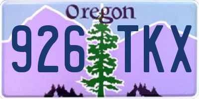 OR license plate 926TKX
