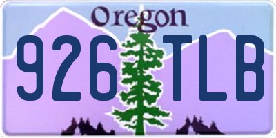 OR license plate 926TLB