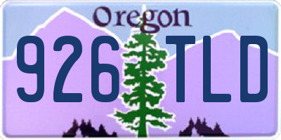 OR license plate 926TLD