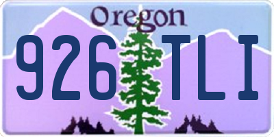 OR license plate 926TLI