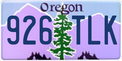 OR license plate 926TLK