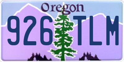 OR license plate 926TLM