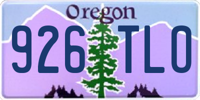 OR license plate 926TLO