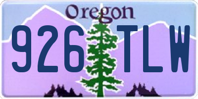 OR license plate 926TLW
