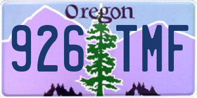 OR license plate 926TMF