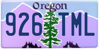 OR license plate 926TML