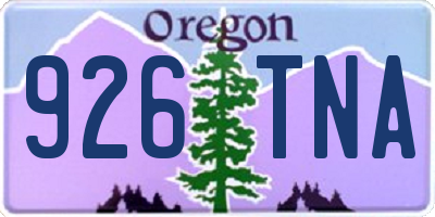 OR license plate 926TNA