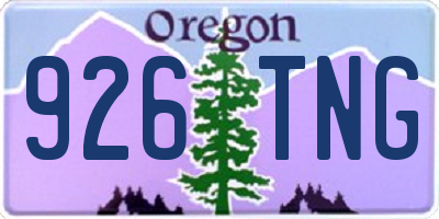 OR license plate 926TNG