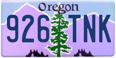 OR license plate 926TNK