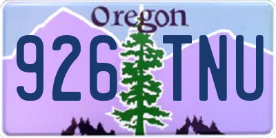 OR license plate 926TNU