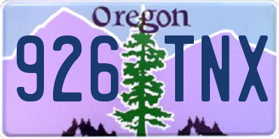 OR license plate 926TNX