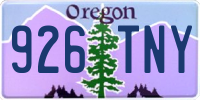 OR license plate 926TNY