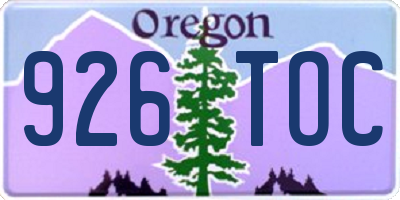 OR license plate 926TOC