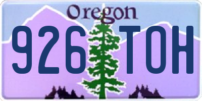 OR license plate 926TOH