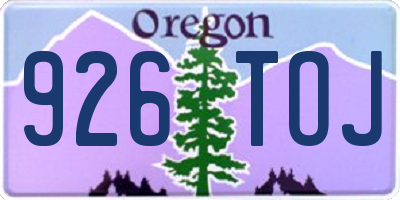 OR license plate 926TOJ