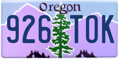 OR license plate 926TOK
