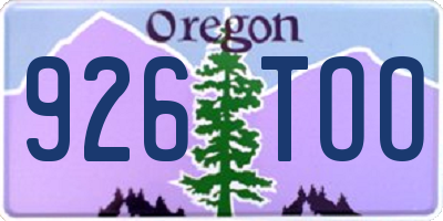 OR license plate 926TOO