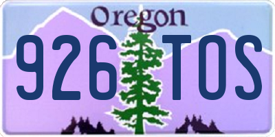 OR license plate 926TOS