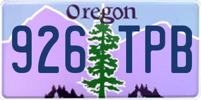 OR license plate 926TPB