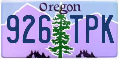 OR license plate 926TPK