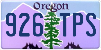 OR license plate 926TPS
