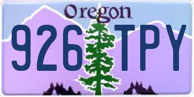 OR license plate 926TPY