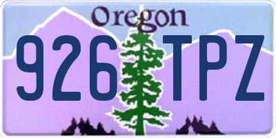 OR license plate 926TPZ