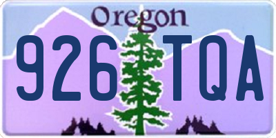 OR license plate 926TQA