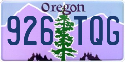 OR license plate 926TQG