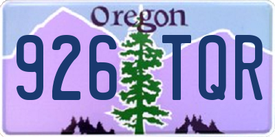 OR license plate 926TQR
