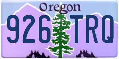 OR license plate 926TRQ